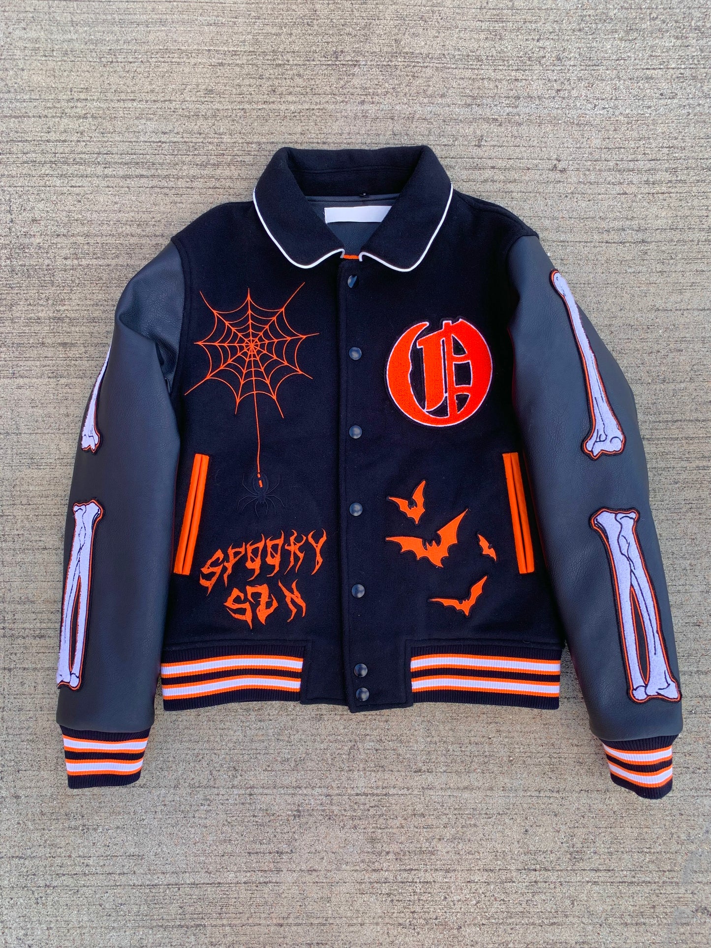 Spooky Orange Varsity Jacket