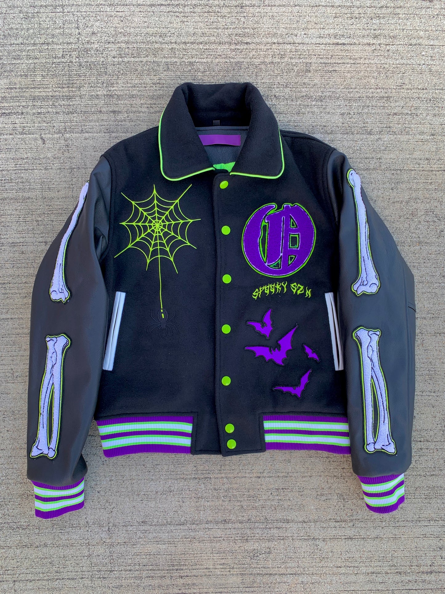 Spooky Hydro Green Varsity Jacket